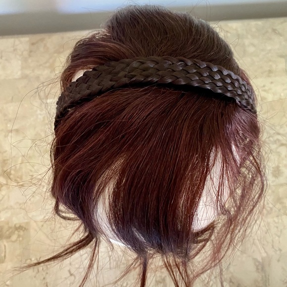 Brown Synthetic Braided Hair Band Wig Topper - Picture 3 of 5